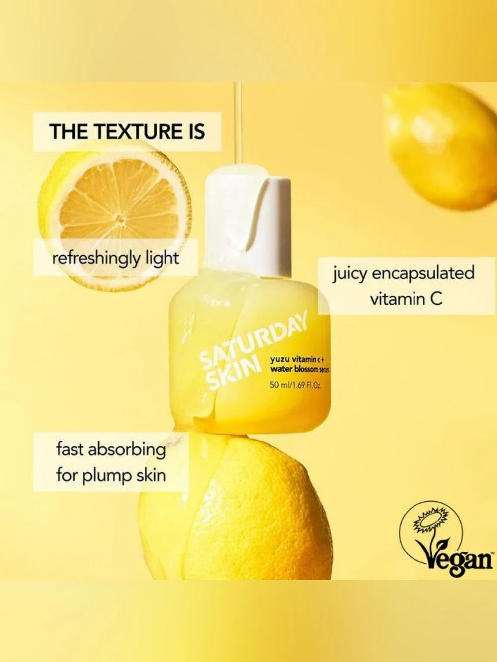 Saturday Skin Yuzu Vitamin C + Water Blossom Serum • Brightening Hydration • NIB